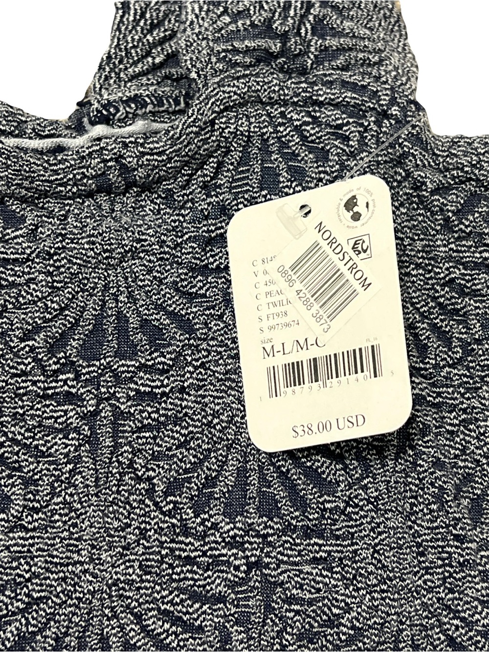 free people Love Letter Jacquard Camisole Top | Navy/ Gray | M/L - Picture 2 of 4